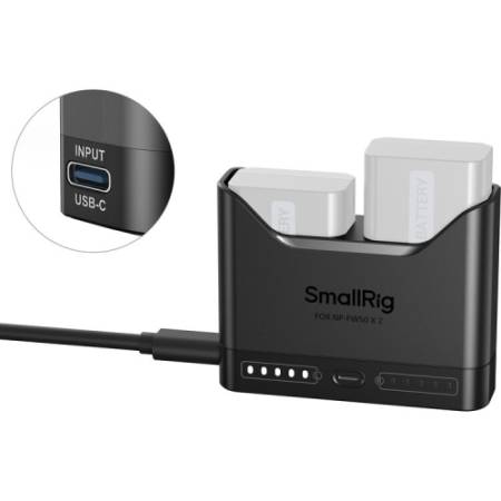 SmallRig 5493 - dwukanałowa ładowarka do akumulatorów Sony NP-FW50 (USB-C)